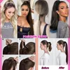 エクステンションでの延長の長いストレートクリップPonytailの合成偽のポニーのテールヘアピースの波状