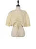 Ceinture Jaune Short Shirt Summer Casual Vintage Blouses Sleeve Coton Plaid Coton Blouse Femmes Top Femme 210417