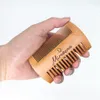 MOQ 50 st Amazon Top Selling Comb för huvud hårskägg mustasch Fina grova tänder Dubbel sidor Trä kamar Anpassade logotyp Dubbelsidiga män