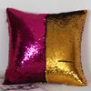 Coussin d'oreiller Coussins à paillettes Couvre Coussin Sirène Coussin Coussin Revins réversibles Couleur magique Décor ZWL450