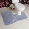2 stks / set Zachte lam pluche badkamer antislip mat toilet absorberend tapijt badkamer tapijt huishoudelijke voeten pad super zacht bad mat 211109