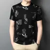 Haut de la marque Mercerized Coton Mercerisé Tops Print O Cou T-shirt Hommes à manches courtes Mode Casual Mode Mens Vêtements 210629