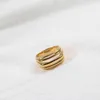 Stainless Steel Unique Multi-layer Ring Minimalist Gift For Women Gold Design Cross Punk 2021 Trends Accessories Jewelry