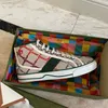 Sneaker gglies Designer Tennis Web 1977 Chaussures en toile Nouveau tissu de lin multicolore haute couleur Hommes ACE Vert et rouge JJ72