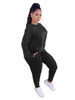 Fall Winter Lounge Wear Workout Tracksuit Kvinnor Matchande Sats Sweatshirt Top och Baggy Brousers Sweatpants 2 stycken Outfits 210525