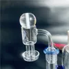 Terp slurper 90 degree quartz banger nail hookah 14mm male with spearls two luminous glowing pearlsn for bong erig vaperizor (BBG-001)