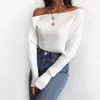 Autumn Winter Pullovers Knitted Women Sweaters Pullover Oblique strapless female Casual Loose Female Jumper pull femme 210508