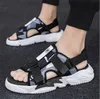 Summer breathable leisure personality beach sandals trendy slippers stitching contrast three colors optional soft comfortable non-slip and wear-resistant