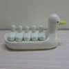 6pcs Lovely Duckling Chopstick Holder Set Support Fork Coffee Spoon Mini Creative Dish Dinnerware Duck Stand Kithchen Tools