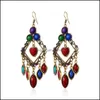 Dangle Lustre Boucles D'oreilles Bijoux Évider Rhombus Modèle Géométrique Strass Métal Crochet D'oreille Femmes Lady Bohème Coeur Cercle Boucle D'oreille D