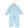 100%cotton seersucker two pieces spring summer pink ruffle button kids pyjamas boys and girls pajamas sets 211023