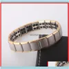 Charm Bracelets Fashion Stainless Steel Magnetic Power Bangle Bracelet Energy Wristband For Women Men Radiation Protection Jewelry Drop Deli