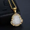 High Quality Rope Chain Edge Pendant Necklace Multi Color Religious Maitreya Natural Jade Buddah Buddha Necklace23997160194