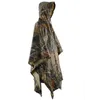 Poncho antipioggia Impermeabile mimetico impermeabile con cappuccio per attività all'aperto Camo Shelter Ground Sheet Uomo Donna Taglia grande