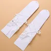 Lace Appliques Beads Bridal Gloves Ivory White Long Elbow Length Fingerless Elegant Gloves Wedding Accessories