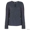 Damskie Bluzki Koszule Z Długim Rękawem Slit Open Women Bluzka Szyfonowa Hollow Sexy Casual Plus Size Polka Dots Koszula Top