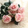 10heads franska ros konstgjorda blomma bröllop dekoration silke blommor rosor hem bord fest dekoration flores artificiales 210624