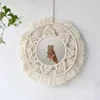 Miroirs décoratifs ronds suspendus au mur en macramé Boho, décoration de maison, chambre à coucher, salon, crèche, décorations de fête de noël, cadeau 220301