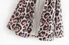 women euro style leopard pattern print open stitch blazer female pocket outwear suit office lady vintage chic casual tops CT183 220216