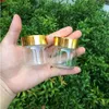 47 * 50 * 34mm 50ml frascos de vidro transparentes tampa de parafuso de ouro vazio recipientes de comida 24 pcs frete grátis