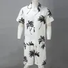 Mannen Trainingspakken Afdrukken Nationale Stijl Hawaiiaanse Heren Korte Mouw Set Zomer Casual Bloemen Shirt Strand Tweedelige Pak 2022 Mode Mannen