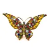 Prachtige gekleurde multi-stones accent Big Yellow Butterfly Broches Pins for Women Antique Mode Galas Formele Zaken Accessoire