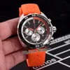 1 Miyota Quarz Chronograph Herren Watch Rose Gold Blue Dial Silber Subdial Stick Marker Red Gummi -Gurt Stoppwatch -Uhren 2021 puretime01 Z110A13663866