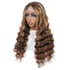 Ishow 14-32 inch lange transparante pruiken van echt haar met highlights kleur 13x4 13x6 5x5 4x4 haarkant recht krullend water losse diepe lichaamsgolf hoofdband pruik pony voor vrouwen