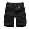 Märke Mens Cargo Shorts Högkvalitativ Svart Militär Kort Byxor Bomull Solid Casual Beach Sommarbotten 210713