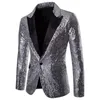 Men's Suits & Blazers 2021 Men Shiny Gold Sequin Glitter Embellished Blazer Jacket Casual Weeding Party Suit Stage Clothes