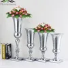 Vases 10 pièces Vase de Table Vase de fleur de mariage/Table de support/centres de table de mariage fleurs en argent/sol pour la décoration de fête GTHP027