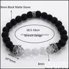 Beaded, Strands Armbanden Sieraden Natuursteen Crown Kralen Armband Voor Dames Pave Zirkoon Mannen Antiek Sier Kleur Stretch Bead Mens Drop Del