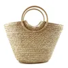 Evening Bags Casual Flower Rattan Large Capacity Tote Round Handle Wicker Woven Women Handbags Summer Beach Big Straw Bali Travel 213k