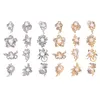 Pins, broscher 12 stycken Assorted Rhinestone Imitation Pearl Flower Brosch Set Badge Pin