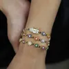 2021 coréen mignon marguerite mode coloré Zircon cubique 5A Cz arc-en-ciel fleurs Bracelet pour femmes filles bijoux