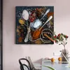 Spezie colorate e cucchiai Immagine Wall Art Dipinti stampati su tela Poster astratti per la decorazione della cucina Cuadros Senza cornice