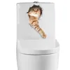 Cat Vivid 3D Smashed Switch Wall Sticker Bathroom Toilet Kicthen Decorative Decals Funny Animals Decor Poster PVC Mural Art