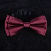 Bow Ties 2021 Zimowa męska krawat Business Wedding Wine Wine Red Monochrome podwójna płaska głowa