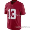 Personalizzato Alabama Crimson Tide Tua Tagovailoa # 13 Crimson NCAA Jersey cucita uomo donna maglia da calcio giovanile XS-5XL