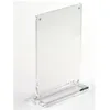 8.5 "x 11" Clear Photo Rack Paper Frame для Office Desktop, Plexi Clear Holder Holder Taper Top Picture Stand