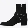 Echtes Leder Wyatt Harness Boots Schuhe Reißverschluss innen Fashion Herren Martin Boot Biker Booties Plus Size Euro 38-46