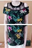 Женские блузки Блузка Женщины Blusas Mujer de Moda Off На плечо Короткими Рукава Распечатать Шифон Блуза Рубашка Топы D366 210426