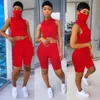 Designer 2021 Jumpsuits Mulheres Verão 2 Duas peças Outfits Tracksuits Vest Sem Mangas com Máscara Face Biker Shorts Casual Esportes Conjunto Jogar Roupas Moda