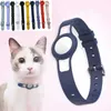 개 칼라 가죽 끈 실리콘 사과 AIRTAGS 애완 동물 GPS 추적 칼라 실용적인 방지 방수 추적기 강아지 고양이