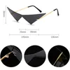 Oversized Triangle One Piece Women Sunglasses Vintage Rimless Clear Ocean Lens Eyewear Fashion Men Cat Eye Sun Glasses3842967