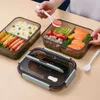 Transparent lunch box for kids food container storage insulated lunch container bento box japanese snack box Breakfast Boxes 210925