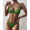 Yüksek Kesim Bikini Push Up Mayo Kadın Mayo Kadınlar Yaz Katı Set Sütyen Kupası Bather Mayo ile Swim Lady 210629