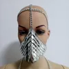 Andra huvudkedjor Punk Face Metallic Shield Lady Glitter Headwear Cosplay Prom Decoration nyz Shop