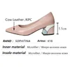 SOPHITINA Women Pumps Casual Sweet All-Match Premium Leather Pumps Color Heel Shallow Pink Green Fashion Spring Lady Shoes K18 210513