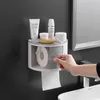 Toalettpapperhållare Badrum Förvaring Hållare Arrangörshyllor Tillbehör Rulla Holding